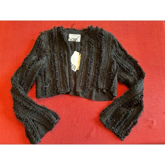 Zara Limited Edition Textured Cropped Jacket, NWT, M - Picture 4 of 16